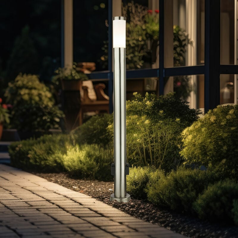 foto del prodotto lampada da esterno con portalampada portalampada da esterno con luce portalampada da esterno da giardino in acciaio inox, 1x led 9w 810lm 3000k, pxh 7,6x110 cm