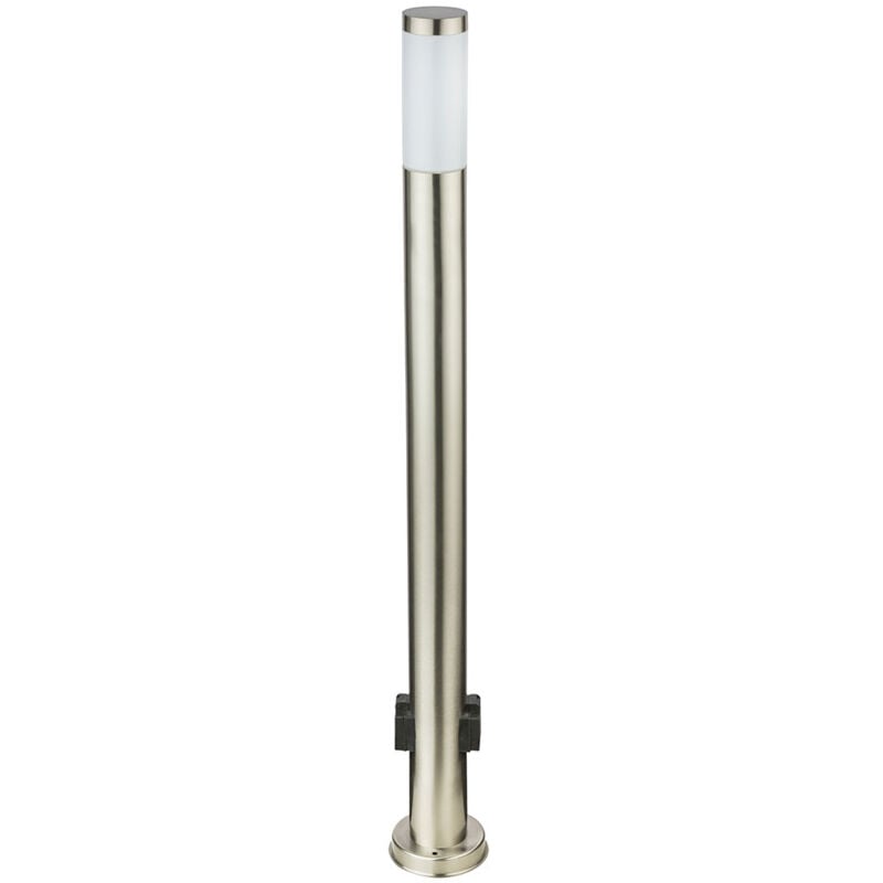 foto del prodotto lampada da esterno con prese presa da esterno con luce presa da esterno da giardino in acciaio inox, 1x led 9w 810lm 3000k, dxh 7,6x110 cm