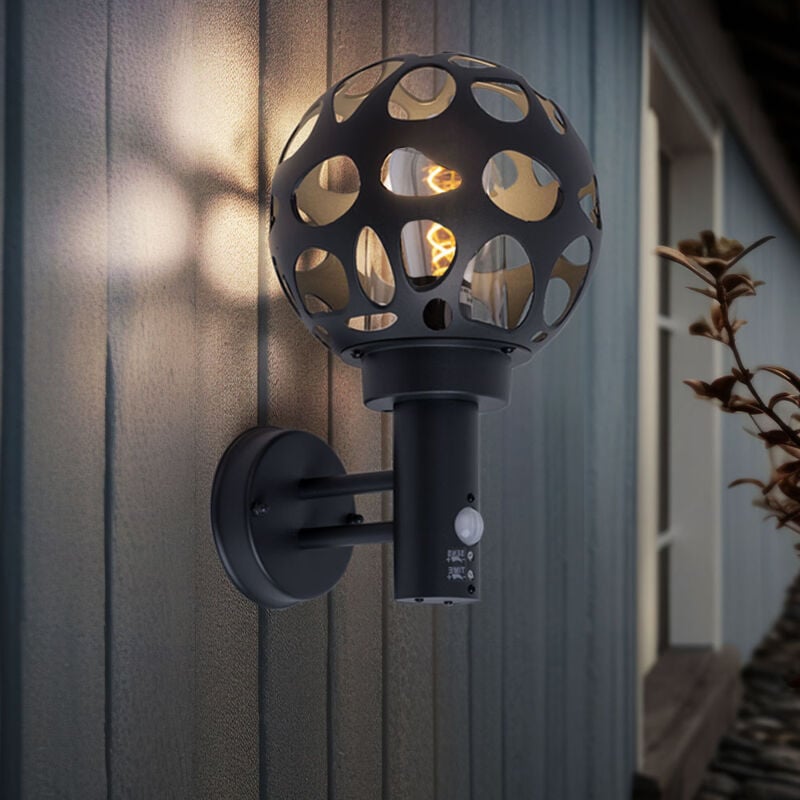 foto del prodotto lampada da esterno con rilevatore di movimento, antracite lampada da parete con rilevatore di movimento, esterno sfera esterna applique da parete,