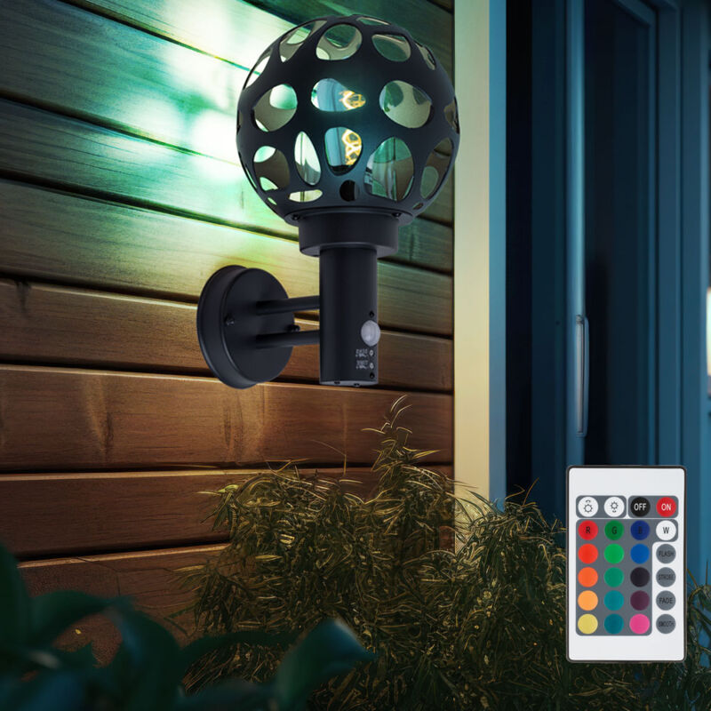 foto del prodotto lampada da esterno con rilevatore di movimento lampada da parete antracite dimmerabile con telecomando lampada da parete per esterno a led, cambio