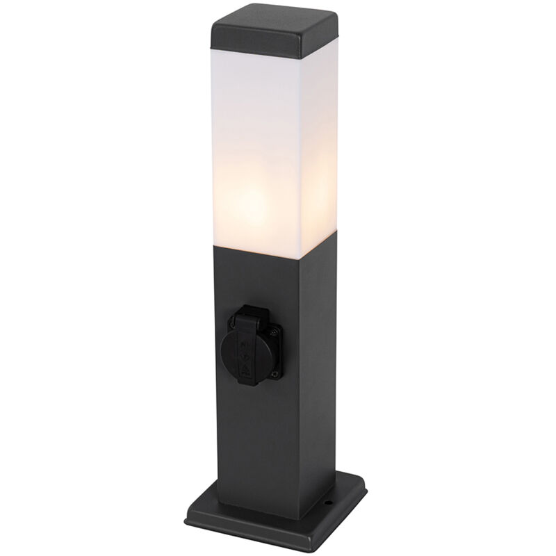 foto del prodotto lampada da esterno con spina malios moderno acciaio,plastico nero oblungo max. 1 x watt qazqa