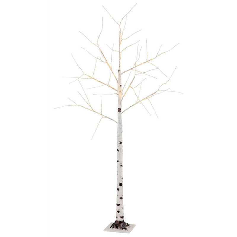 foto del prodotto lampada da esterno decorazione da giardino lampada da terra design in betulla lampada da patio lampada da giardino, plastica metallo bianco, led 0,02w 32lm 2500k bianco caldo, h 150 cm