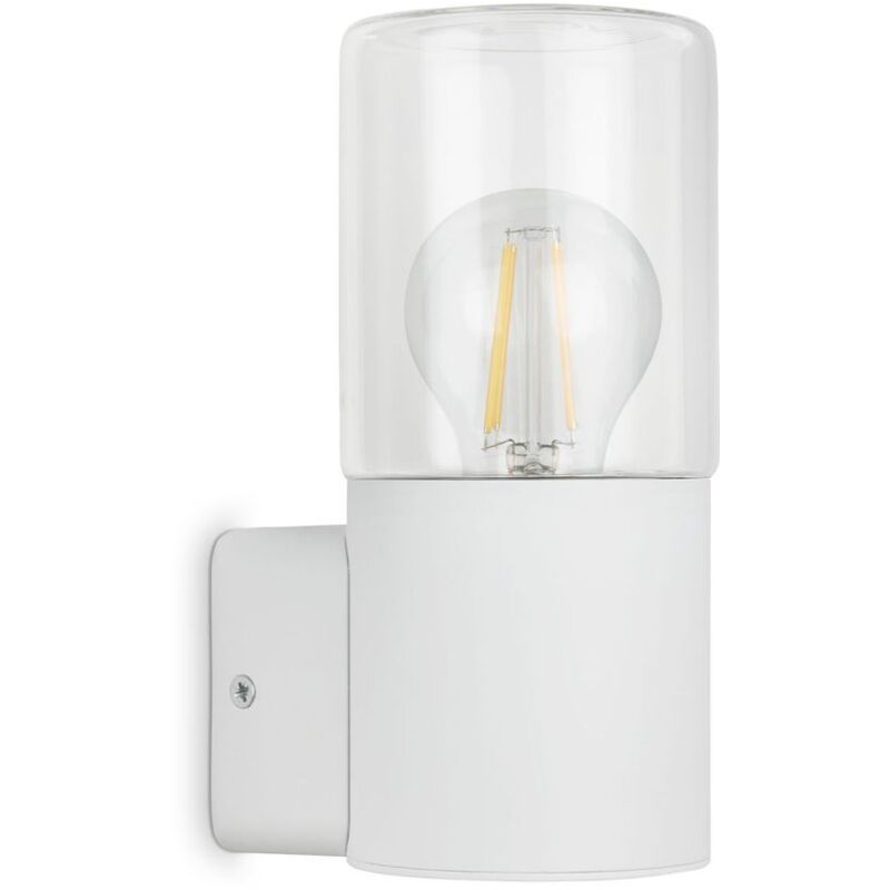 foto del prodotto lampada da esterno ip44, lampada da parete per esterni, e27 max. 12w, bianco, 195x85x110 mm lxwxh telefunken