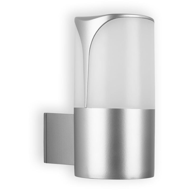 foto del prodotto lampada da esterno ip44, lampada da parete per esterni, e27 max. 12w, color argento, 180x90x140 mm lxwxh telefunken