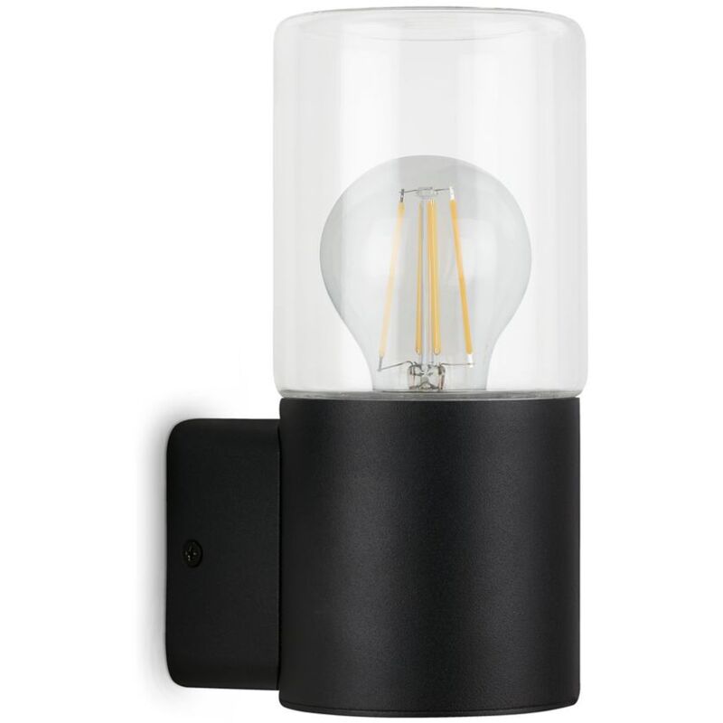 foto del prodotto lampada da esterno ip44, lampada da parete per esterni, e27 max. 12w, nero, 195x85x110 mm lxwxh telefunken