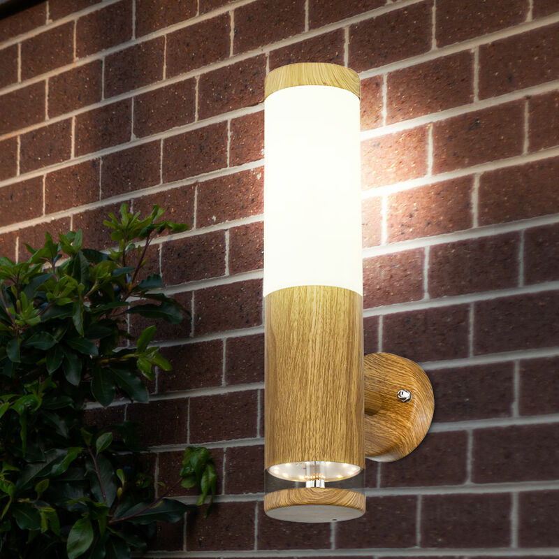 foto del prodotto lampada da esterno lampada da parete per esterni in acciaio inox led da balcone lampada da parete per esterni, aspetto legno con led decorativo, 1x