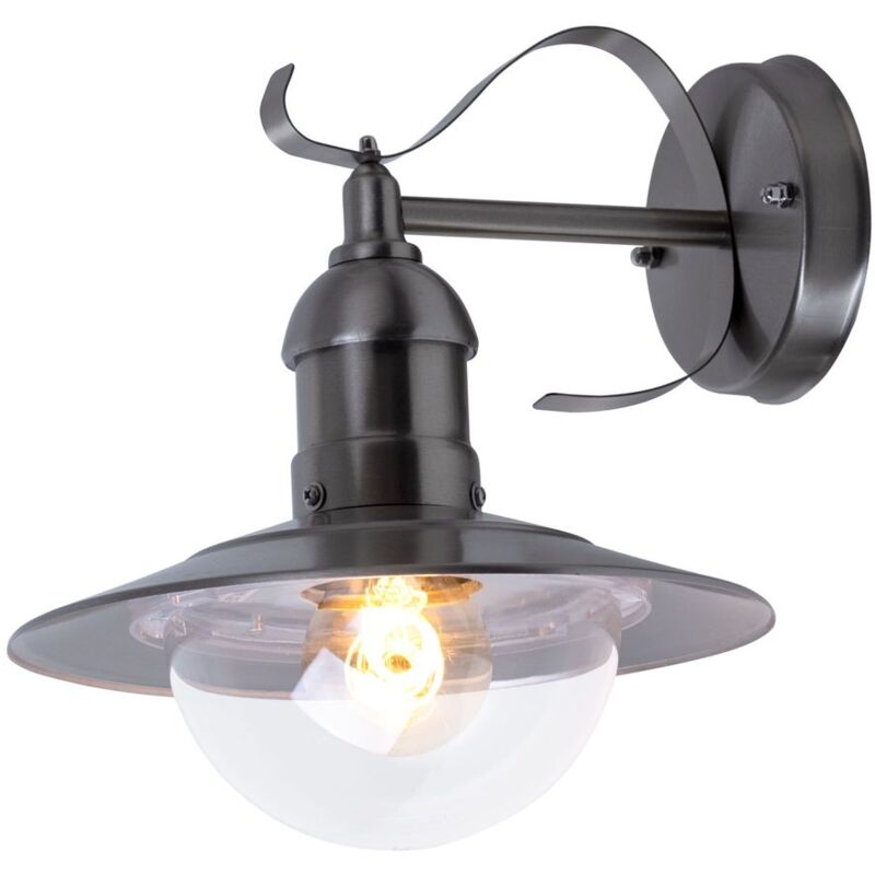 foto del prodotto lampada da esterno parete esterna in acciaio inox e27 lampada da esterno lampada da parete esterna argento, plastica, 1x attacco e27, l x a x p 24 x