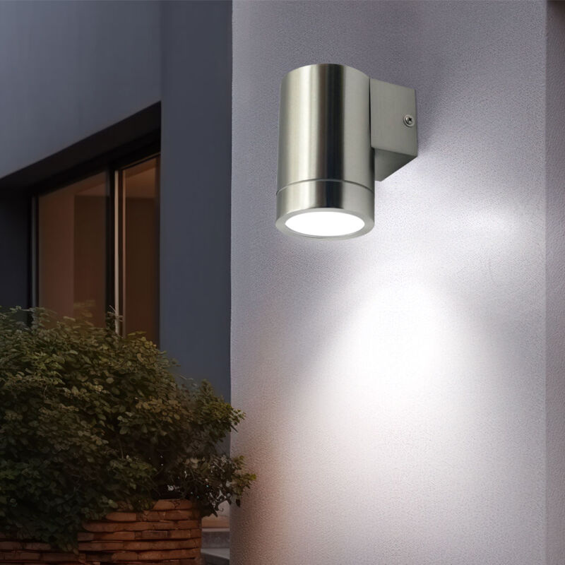 foto del prodotto lampada da esterno per facciate lampada da parete per terrazza faretto in acciaio inossidabile in un set con lampadine a led