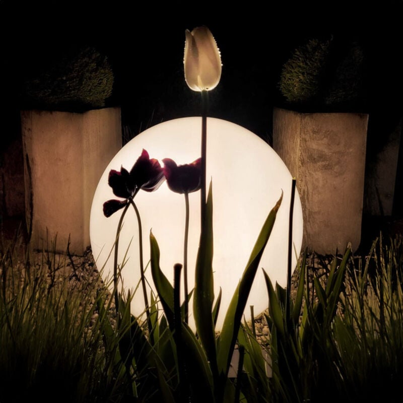 foto del prodotto lampada da giardino a sfera bianca 30cm globo eko-light eko0457