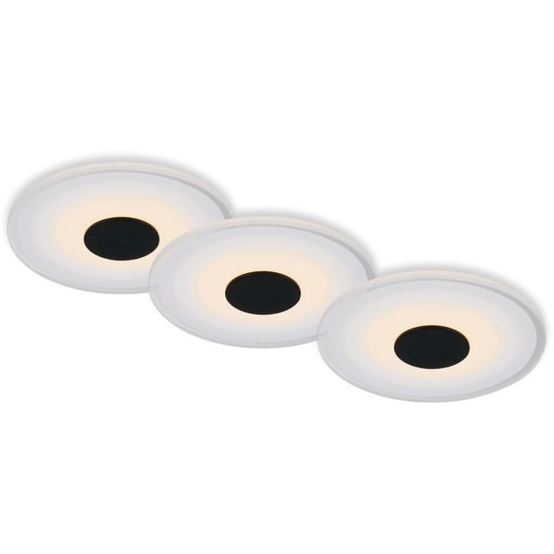 foto del prodotto lampada da incasso a led lampada da incasso per bagno set da 3 6w 12cm ip44 nera briloner