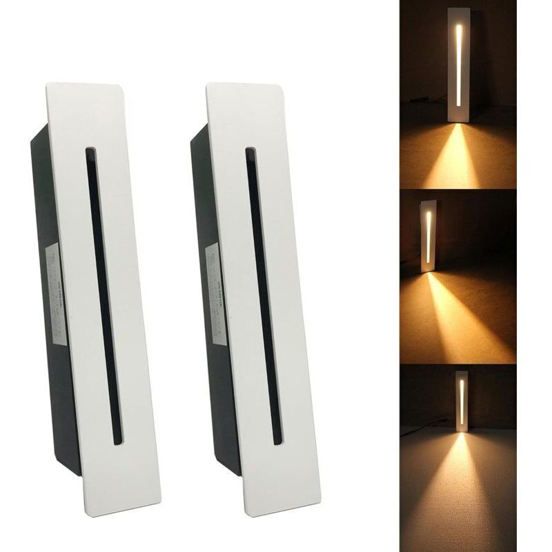 foto del prodotto lampada da incasso a led per scale, 3 w, 220 v, per interni, angolare, da parete, lampada decorativa per scale, con chip cree, 2 pezzi, bianco caldo,