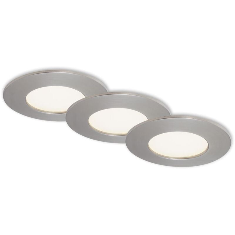 foto del prodotto lampada da incasso a led, set da 3 4000k 600lm 4,8w plastica argento 8,5 cm briloner