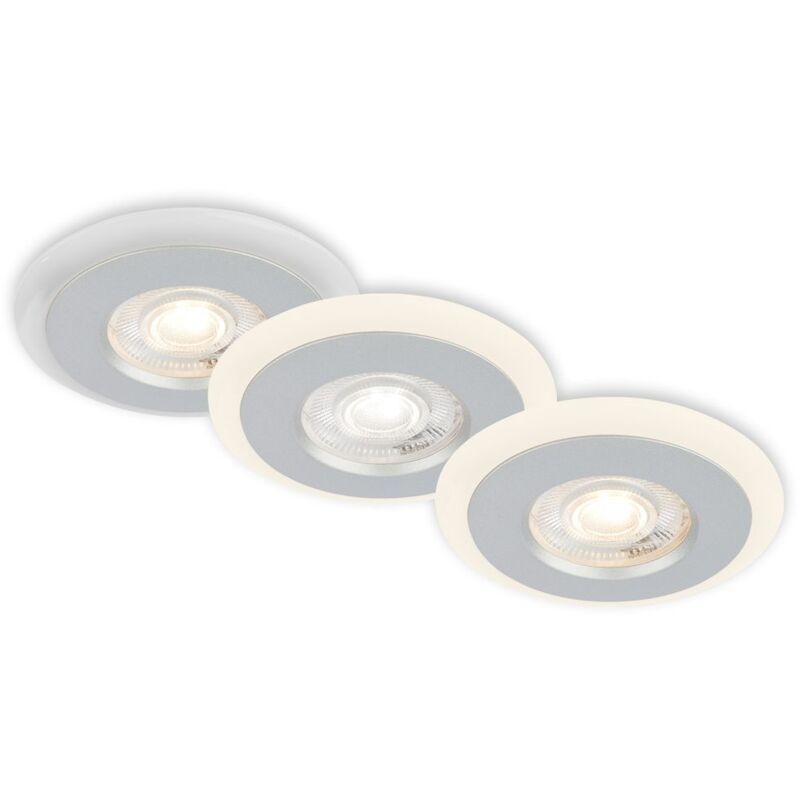 foto del prodotto lampada da incasso led bagno anello luminoso regolabile in 3 posizioni ip44 cromato 8,4cm briloner