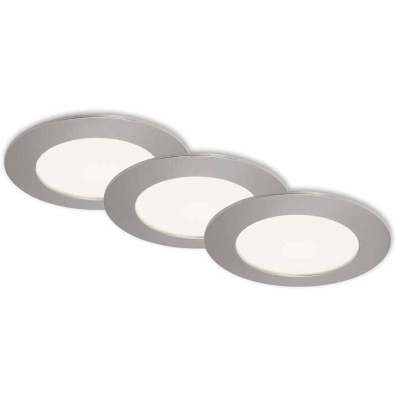 foto del prodotto lampada da incasso led set da 3 4000k ip44 8w plastica argento briloner
