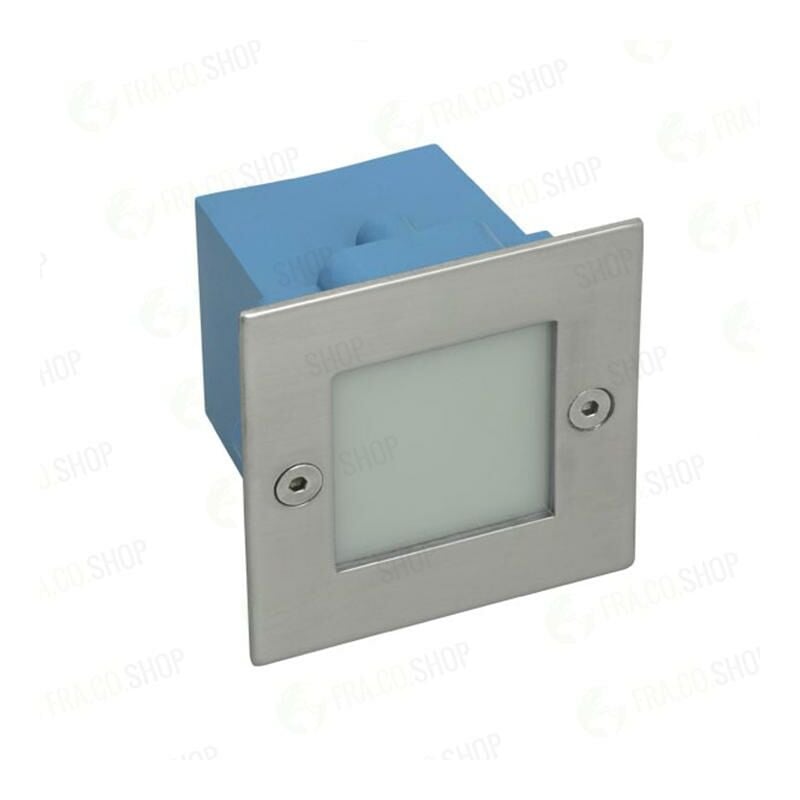 foto del prodotto lampada da incasso segnapasso taxi 230v quadrato 0,60 watt cromo satinato bianco naturale