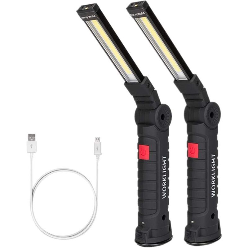 foto del prodotto lampada da lavoro a led, luci da lavoro ricaricabili cob con base magnetica, rotazione a 360 gradi e 5 modalit , lampada di ispezione per riparazione