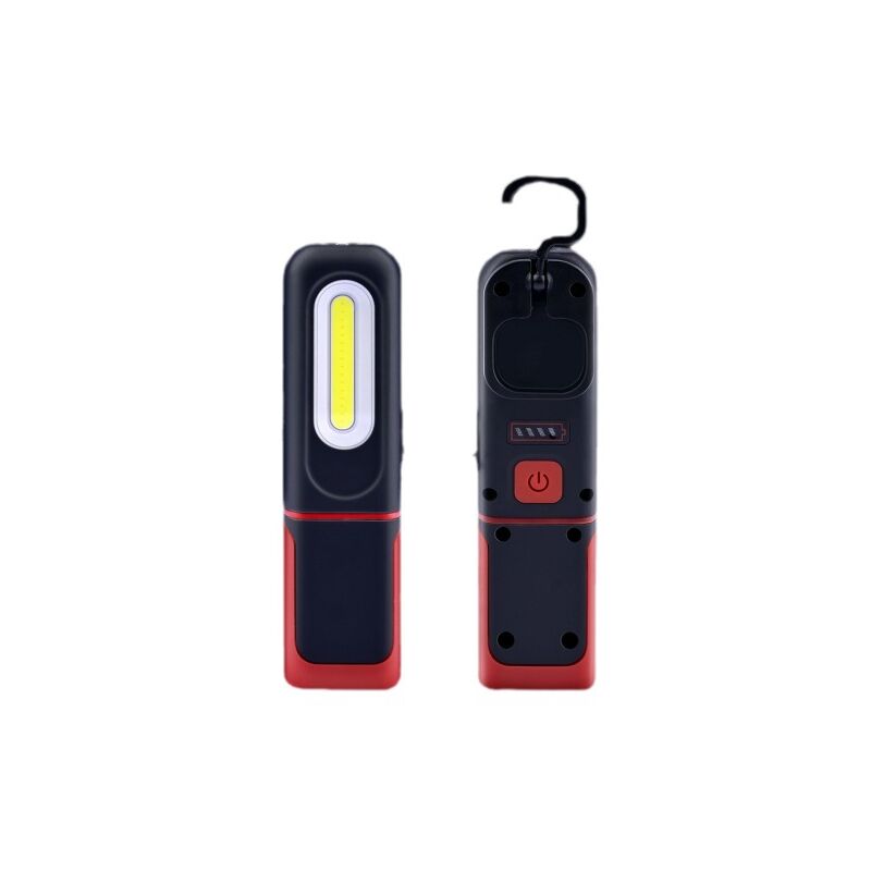 foto del prodotto lampada da lavoro a led ricaricabile, lampada da ispezione 2 in 1, rotazione di 360 gradi e torcia led cob da 3 w con base magnetica e gancio