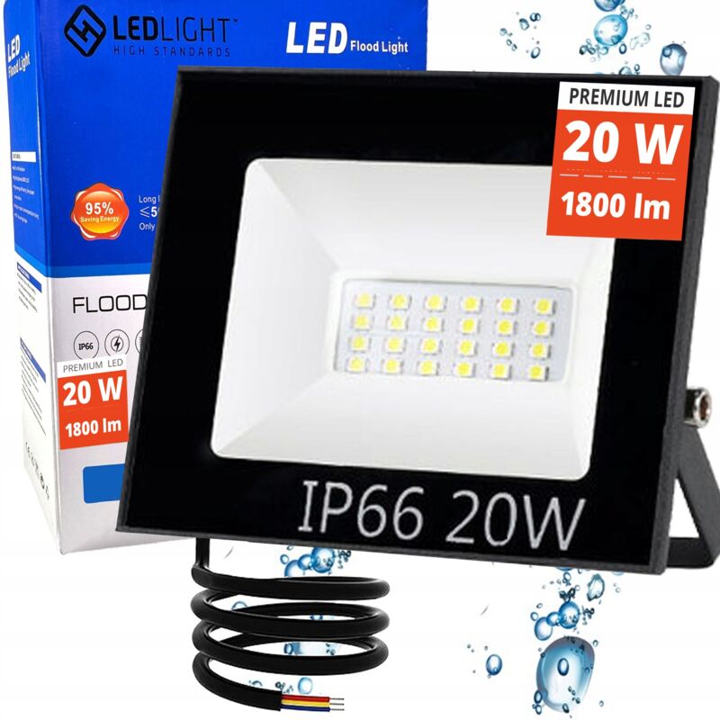 foto del prodotto lampada da lavoro alogena con riflettore, proiettore impermeabile a led premium