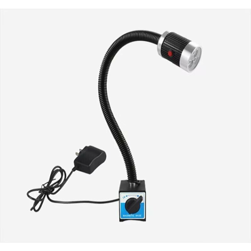 foto del prodotto lampada da lavoro magnetica flessibile a led impermeabile da 9 w con base magnetica per banco da lavoro, tornio, fresatrice cnc, fresatrice per