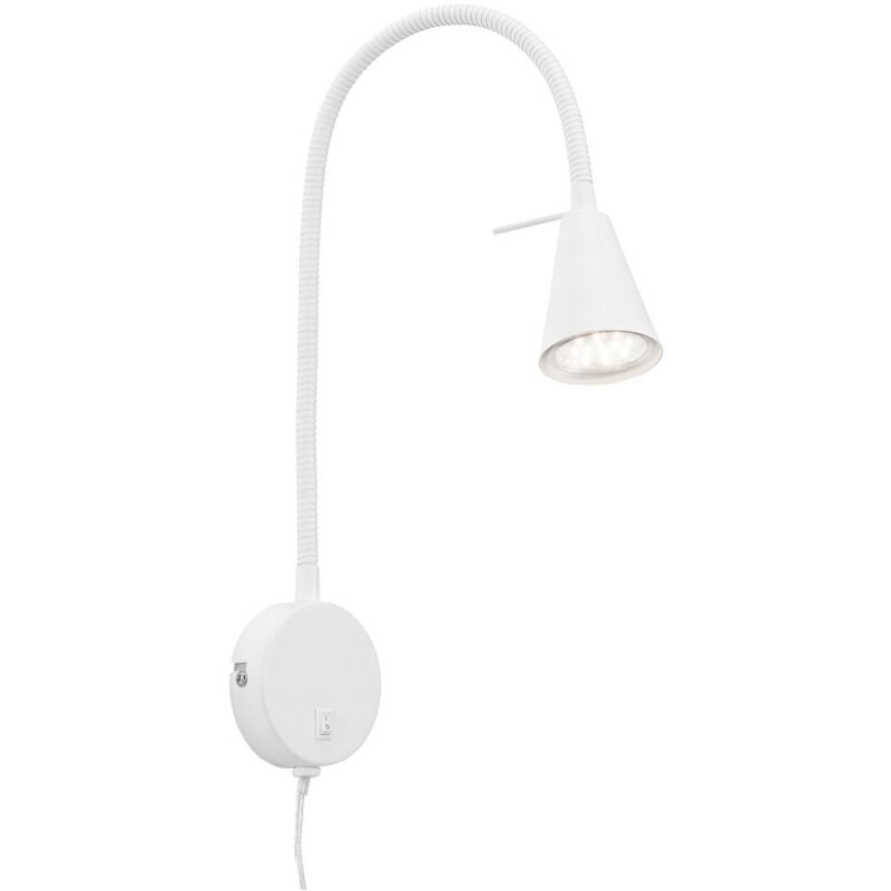 foto del prodotto lampada da letto a led flessibile interruttore on off gu10 5 w bianco metallo briloner