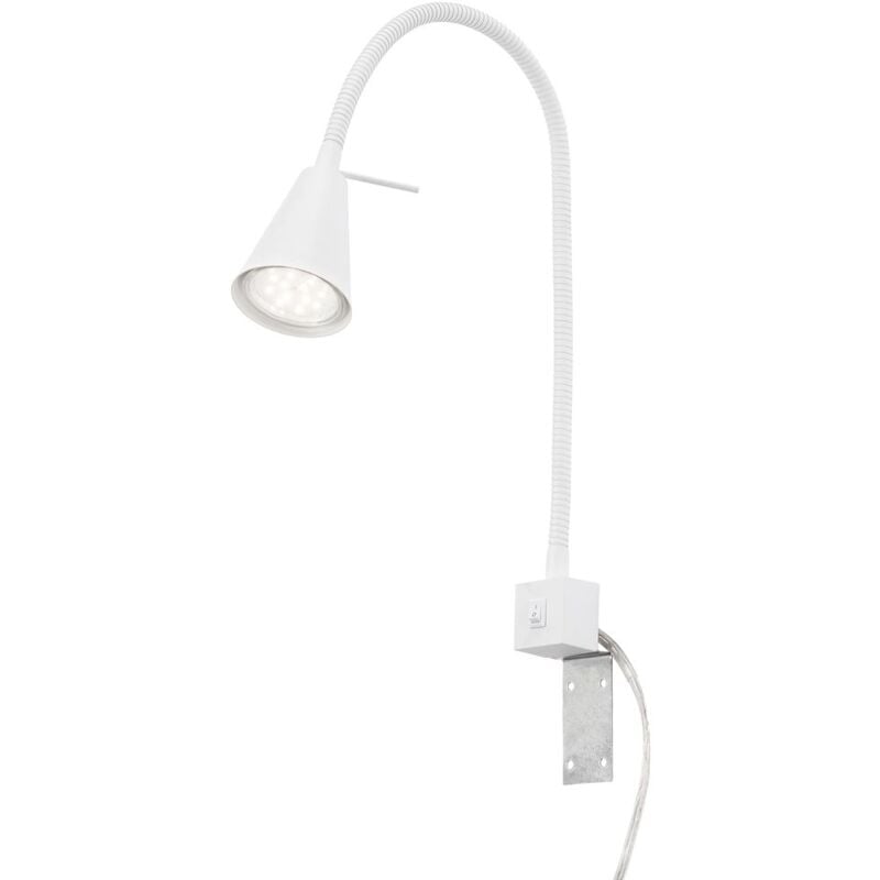 foto del prodotto lampada da letto a led interruttore on off flessibile gu10 5 w bianco metallo briloner