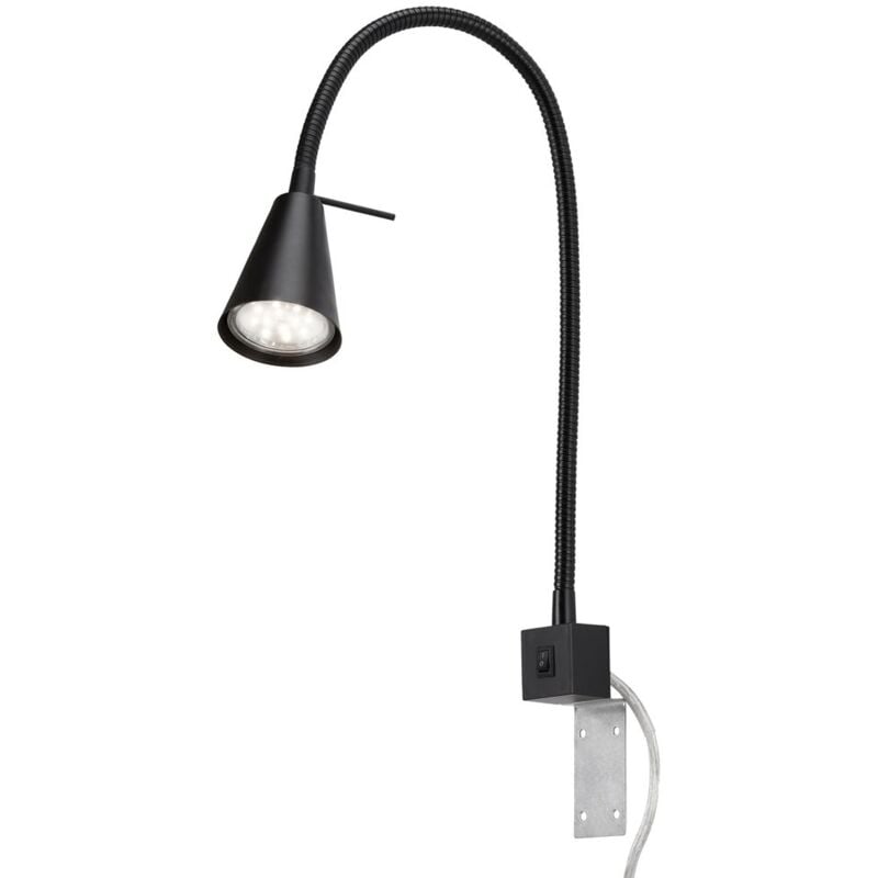 foto del prodotto lampada da letto a led interruttore on off flessibile gu10 5 w nero metallo briloner