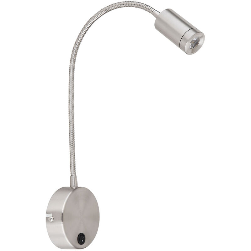 foto del prodotto lampada da letto da parete argento lampada da lettura da soggiorno lampada da parete a led per camera da letto, interruttore, metallo, led 3w 189lm