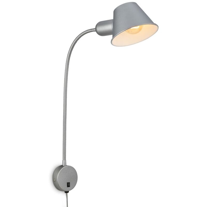 foto del prodotto lampada da letto lampada da letto orientabile lampada da lettura 1xe27 10w cromata camera da letto briloner