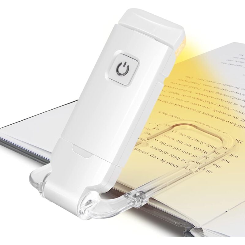 foto del prodotto lampada da lettura a clip a led luci da lettura a led ricaricabili tramite usb con lampada da lettura per leggere a clip da letto, luce soffusa per
