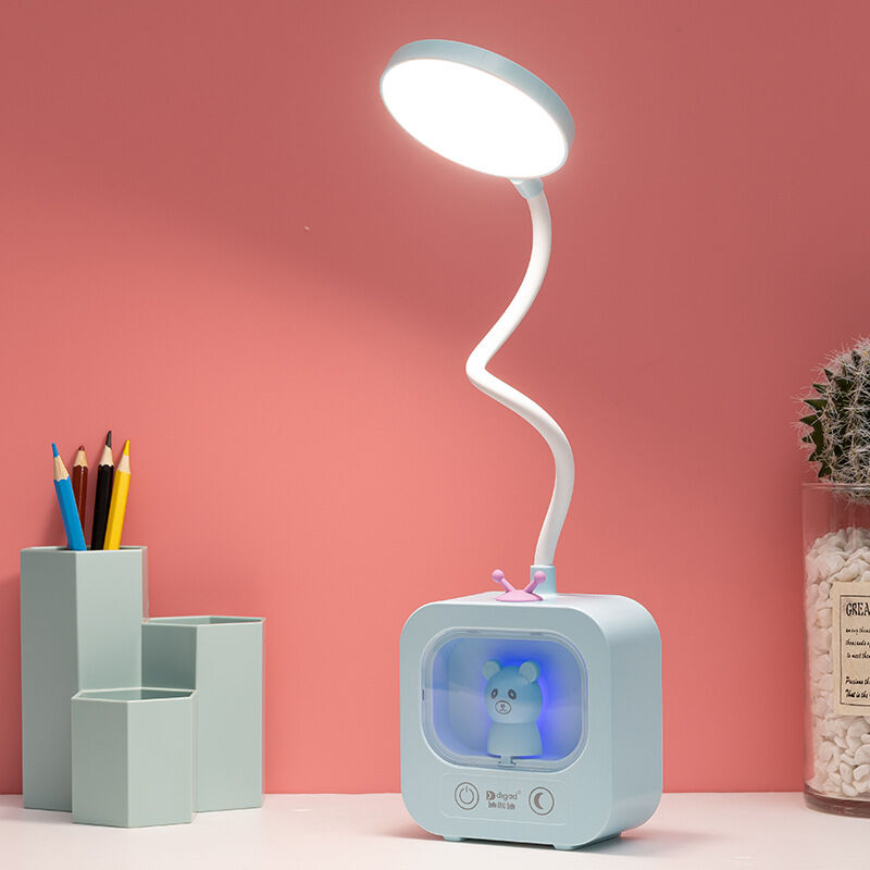 foto del prodotto lampada da lettura a led ricaricabile con protezione per gli occhi, ideale per scrivania, comodino o camera da letto blu 