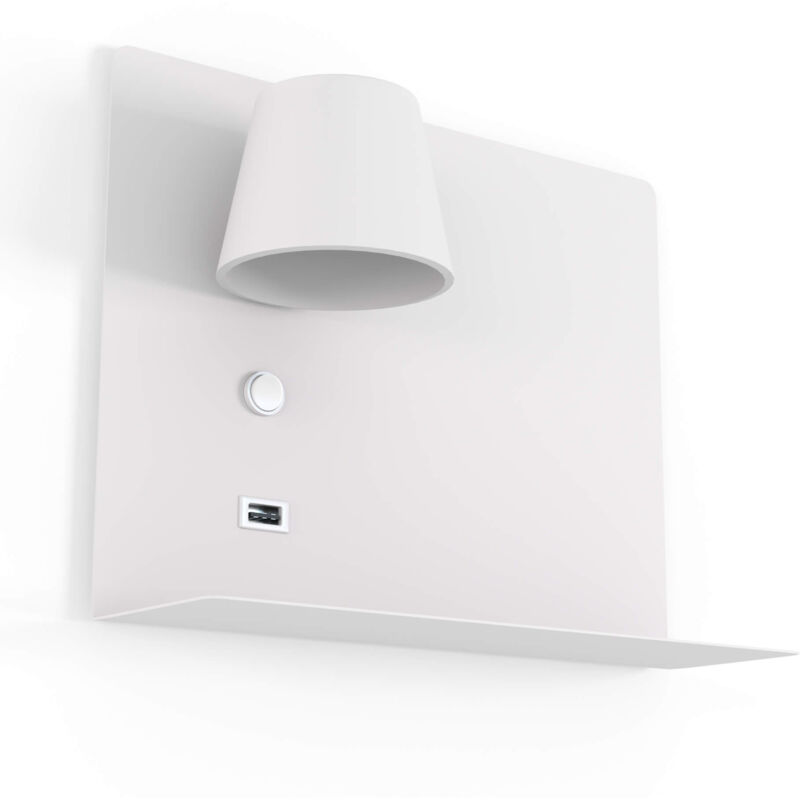 foto del prodotto lampada da lettura a parete con porta usb baskop 6w 