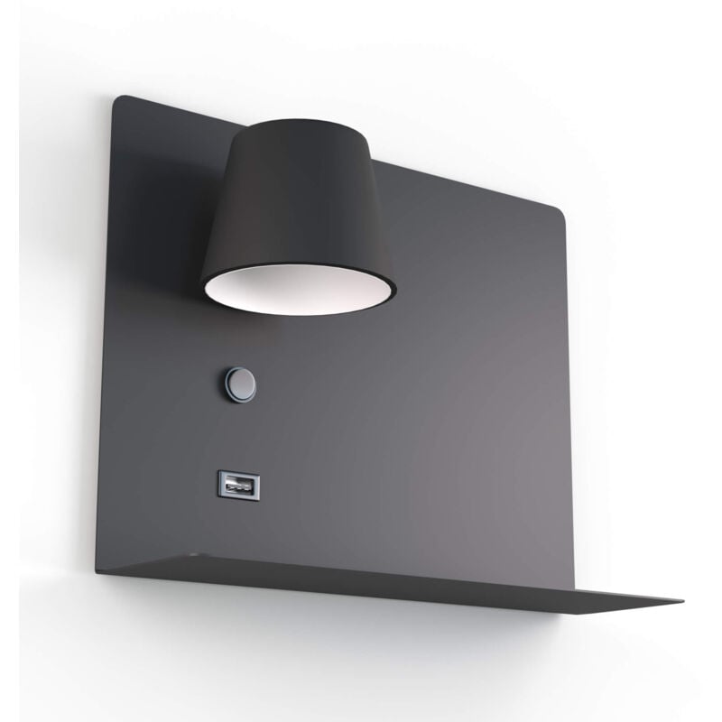 foto del prodotto lampada da lettura a parete con porta usb baskop 6w 