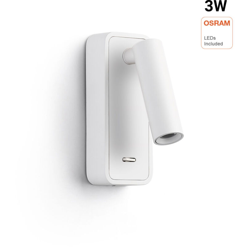 foto del prodotto lampada da lettura a parete raam 3w orientabile chip osram
