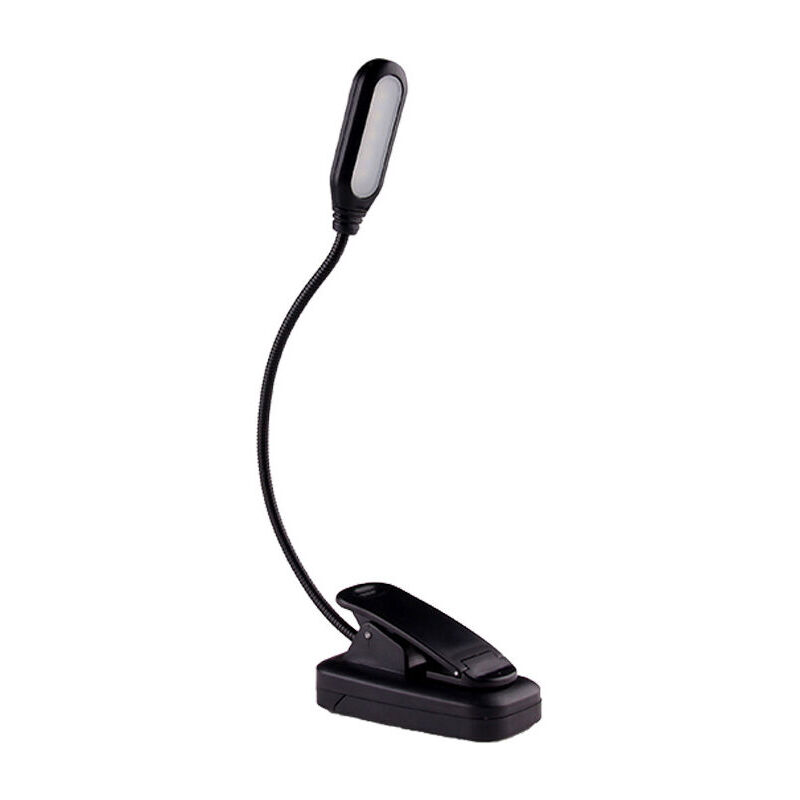 foto del prodotto lampada da lettura, lampada da lettura con clip per la lettura notturna, lampada da lettura ricaricabile con 5 led, luce da lettura flessibile a 360 