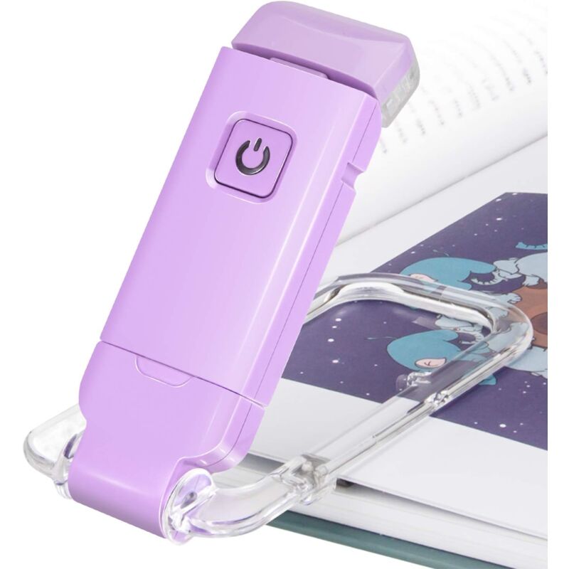foto del prodotto lampada da lettura usb viola lampada da lettura a led ricaricabile con luce da lettura per la lettura sul letto morsetto 3 livelli di luminosit 