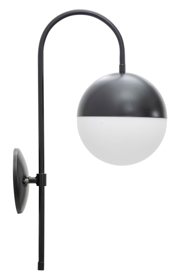 foto del prodotto lampada da muro darky street 19x31x51 cm in ferro e vetro nero e bianco