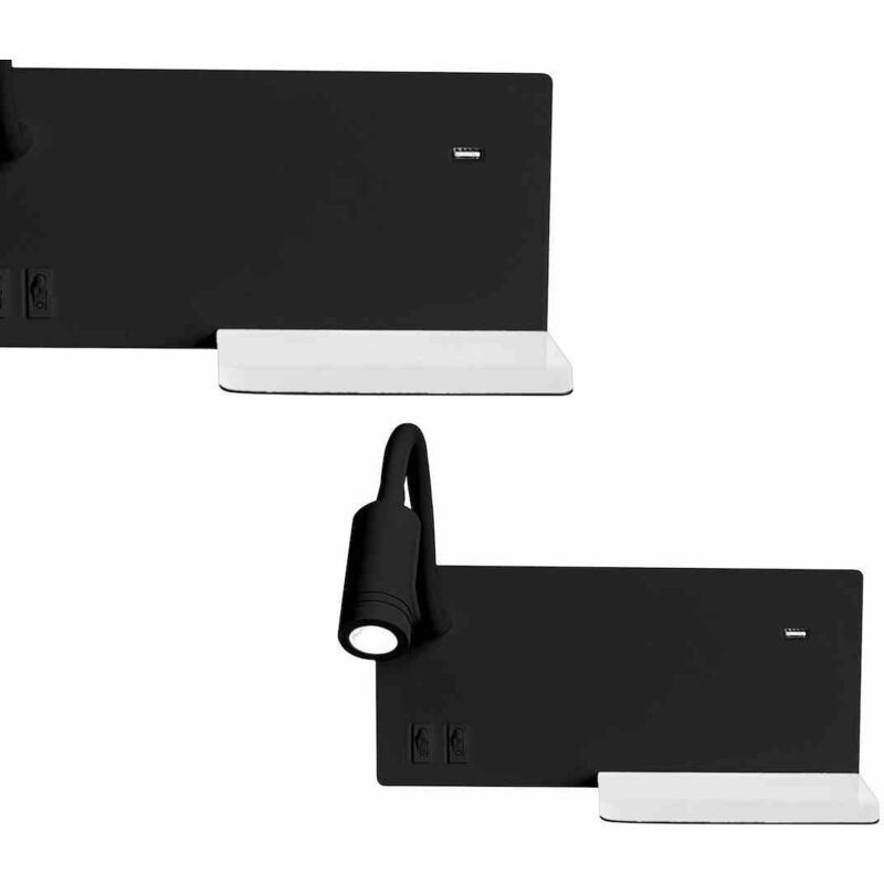 foto del prodotto lampada da notte con mensola shelf black led 4w 5w 2w