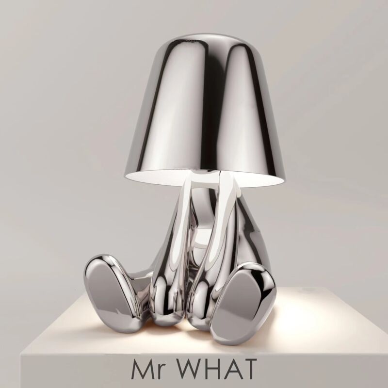 foto del prodotto lampada da notte pensatore lampada da collezione creativa piccolo uomo d oro lampada da tavolo da soggiorno regalo decorazione domestica rapanda