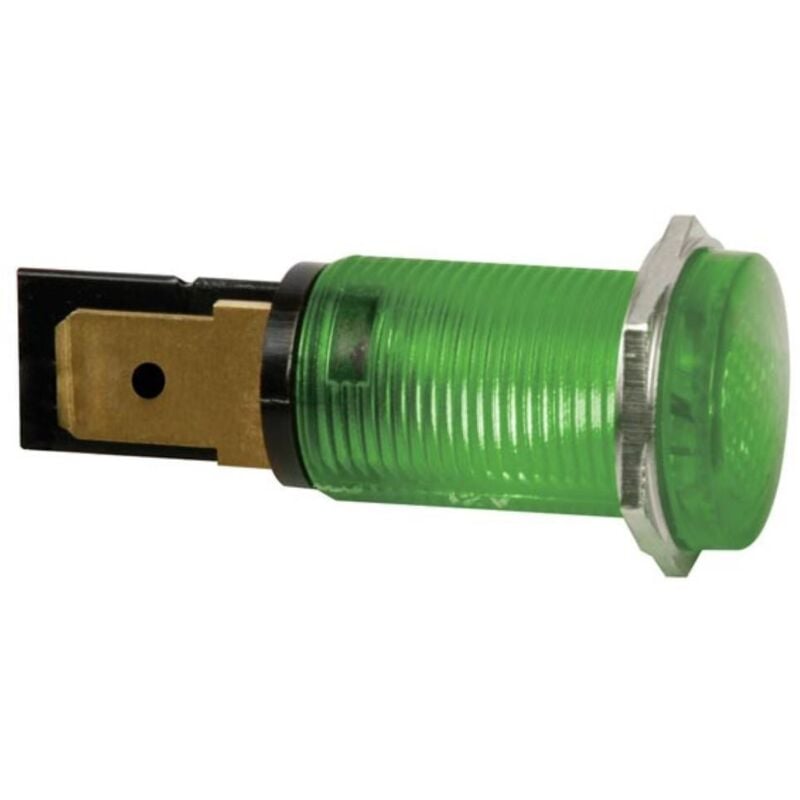 foto del prodotto lampada da pannello tondo 14mm 12v verde