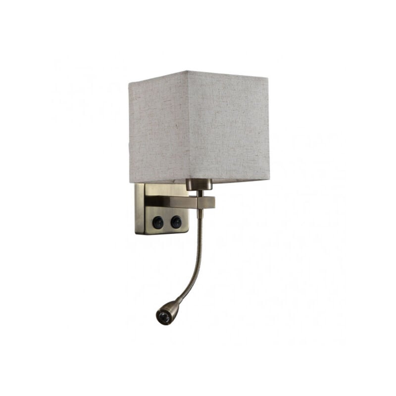 foto del prodotto lampada da parete 3w 4000k 1xe27 stephen pelle paralume beige 285lm 38x17x20cm doppia accensione