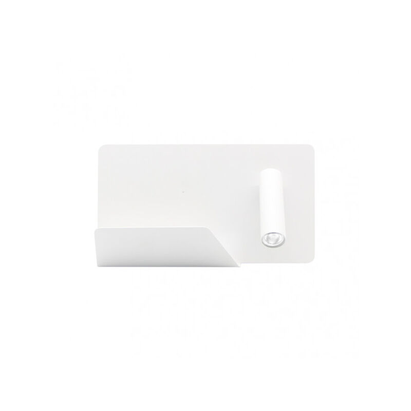 foto del prodotto lampada da parete 3w 4000k miguel angel dcho white c usb e mensola 150lm 16x28x12 cm regolabile