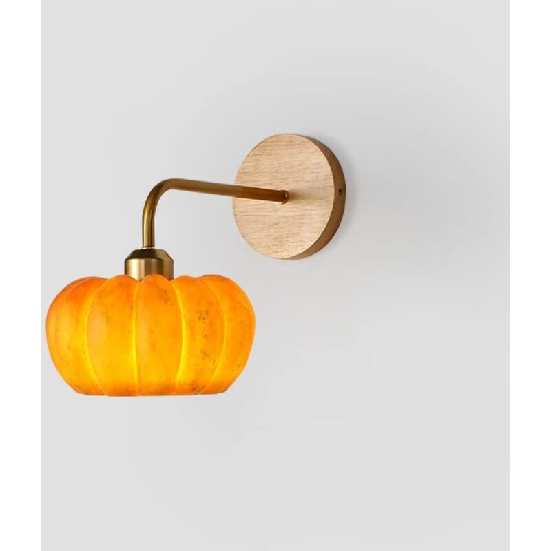 foto del prodotto lampada da parete a forma di lanterna di zucca, lampada da camera per bambini in stile wabi sabi, lampada da camera antica e retr , lampada