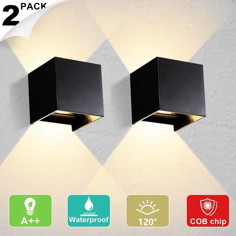 foto del prodotto lampada da parete a led 2 12w lampada da interno ed esterno ip65 impermeabile orientabile a 120 su e gi lampada cob wall washer per soggiorno