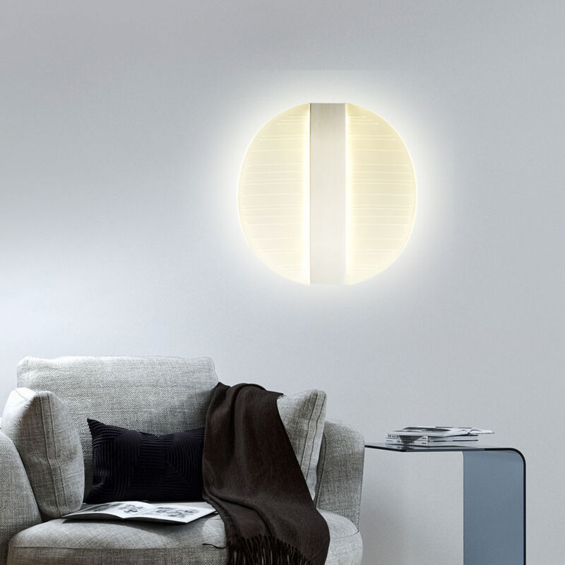 foto del prodotto lampada da parete a led apparecchio di illuminazione in metallo nichel opaco satinato soggiorno sala da pranzo