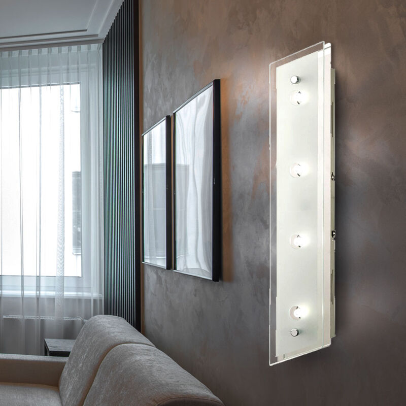 foto del prodotto lampada da parete a led applique da parete faretto da parete luce camera da letto lampada da soggiorno, acciaio vetro smerigliato, 12w 840lm, lxa