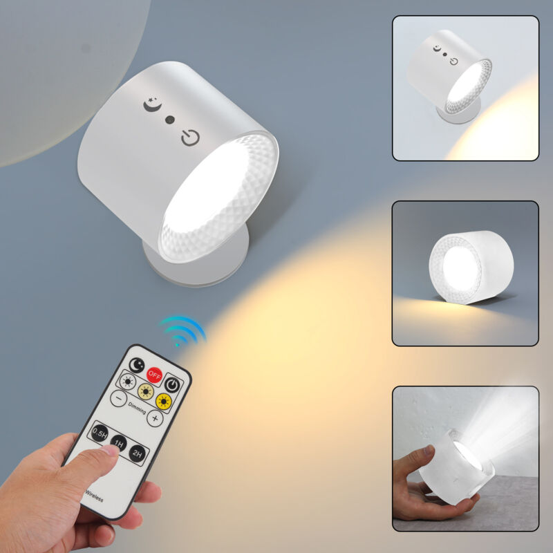 foto del prodotto lampada da parete a led bifacciale con telecomando, applique a batteria, touch control, 3 temperature, usb, ricaricabile, faretti da parete,