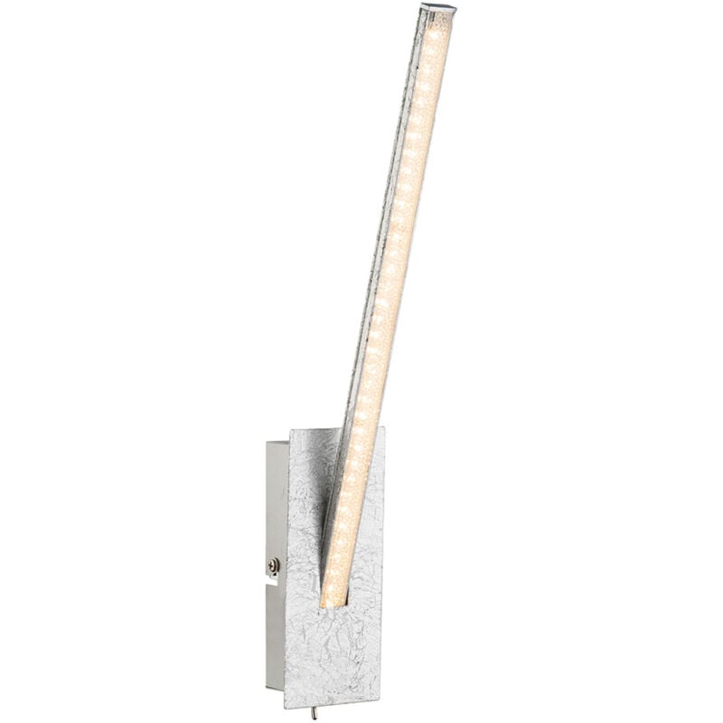 foto del prodotto lampada da parete a led con cristalli in metallo argento h 35 cm soggiorno camera da letto sala da pranzo