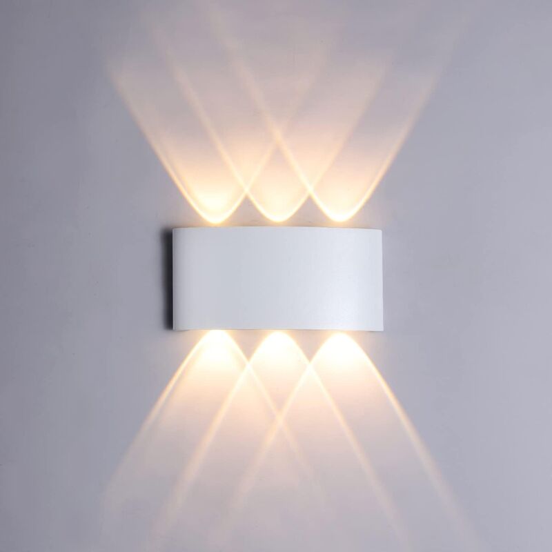 foto del prodotto lampada da parete a led da 6 w, luce bianca calda 3000 k, lampada da parete impermeabile ip65, corridoio camera da letto, soggiorno, scala, bar