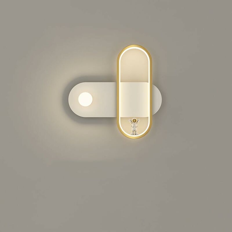 foto del prodotto lampada da parete a led da astronauta dimmerabile da 16 w per camera da letto, lampada da parete per ragazzi geometry spaceman, lampada da parete per