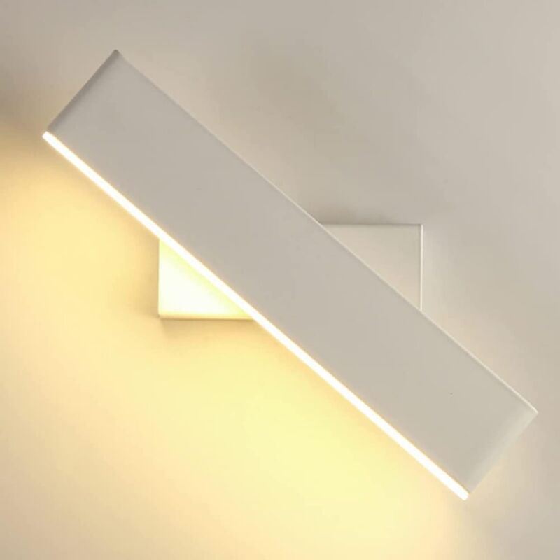 foto del prodotto lampada da parete a led girevole a 360 , luce da parete per interni, base nera, 6 w, bianco caldo, lampada da comodino da 220 v, per camera da letto,